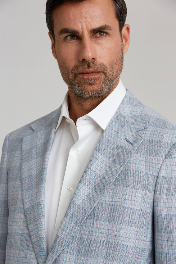 6 Drop 2 Düğmeli Çift Yırtmaçlı Ceket Mavi - 1