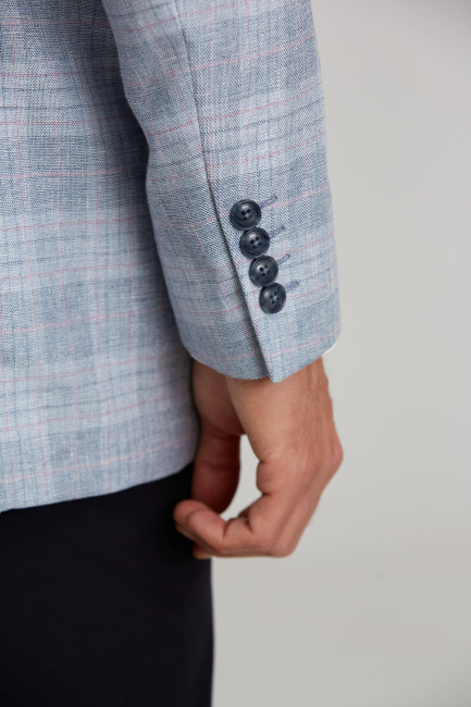 6 Drop 2 Düğmeli Çift Yırtmaçlı Ceket Mavi - 4