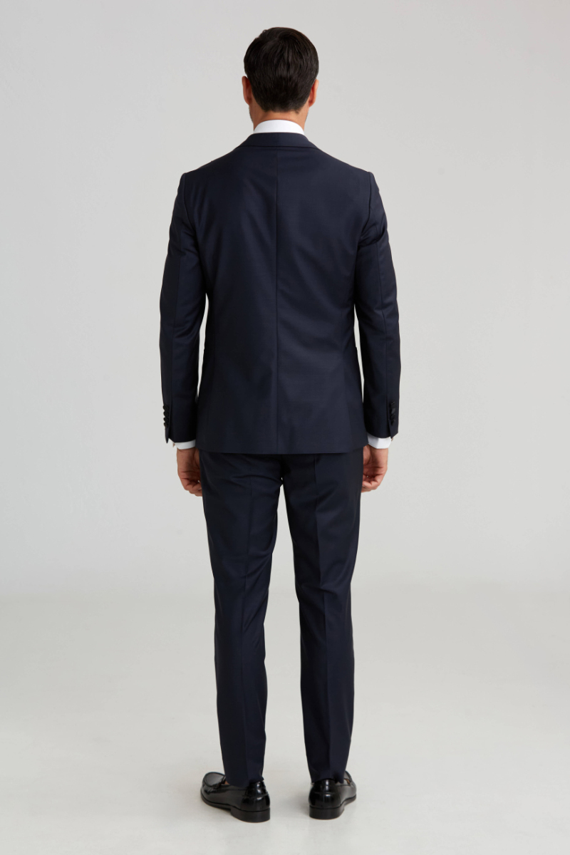 Çıkma Yaka Lacivert Erkek Smokin Takım (1)