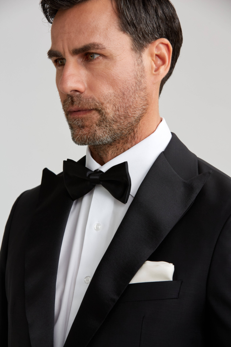 Çıkma Yaka Siyah Erkek Smokin Takım - 7