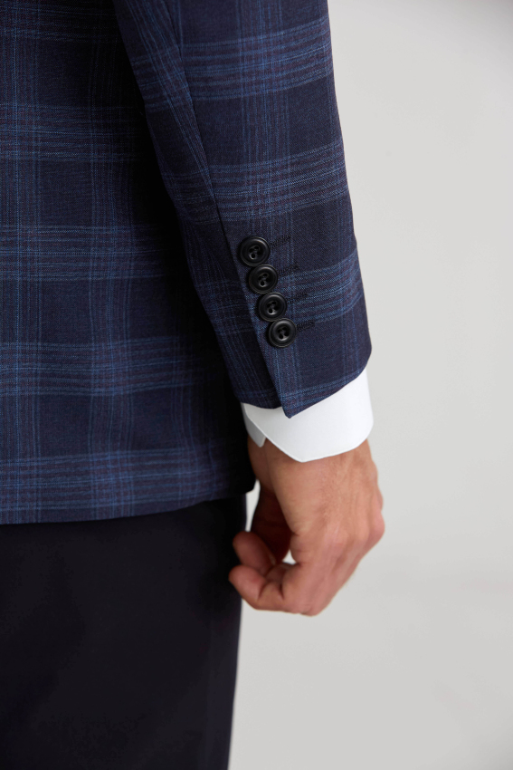 DOKUMA ÇİFT YIRTMAÇ 6 DROP CEKET Lacivert - 3