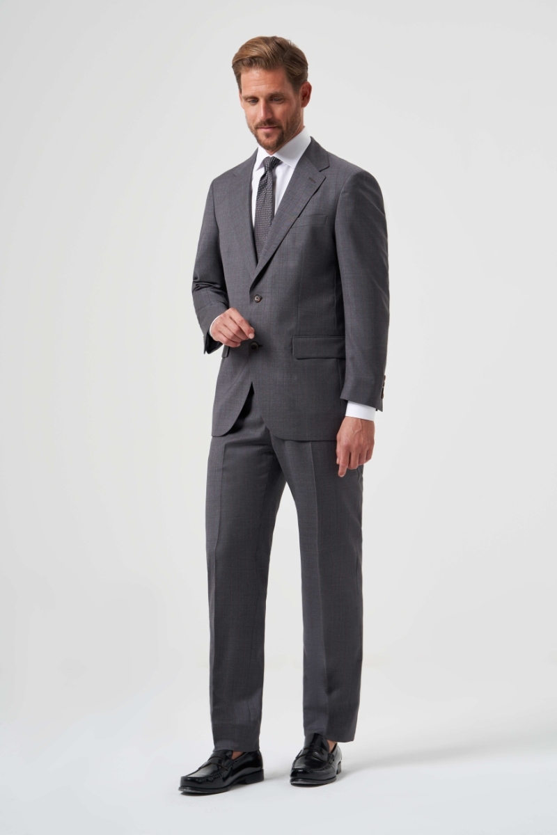 Comfort Fit Mono Yaka Drop 6 Antrasit Erkek Yün Takım Elbise