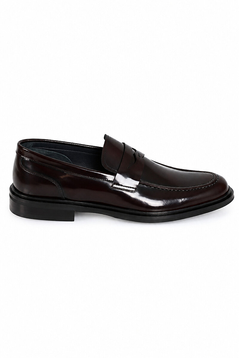 Bordo %100 Deri Klasik Erkek Loafer Ayakkabı