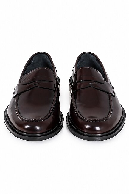 Bordo %100 Deri Klasik Erkek Loafer Ayakkabı (1)