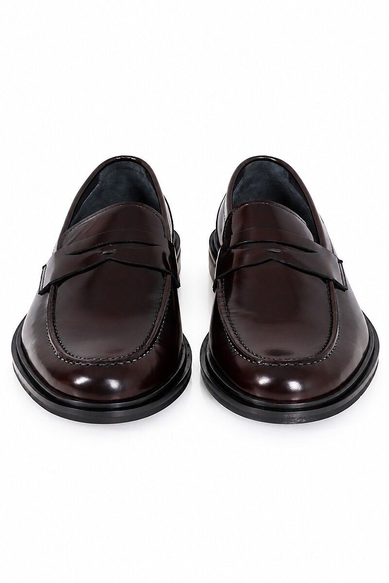 Bordo %100 Deri Klasik Erkek Loafer Ayakkabı (1)