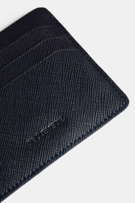 Desenli Deri Lacivert Erkek Kartvizit - 2