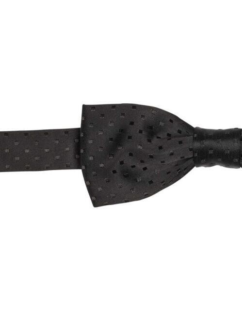 Patterned Black Men's Tuxedo Bow Tie - 2