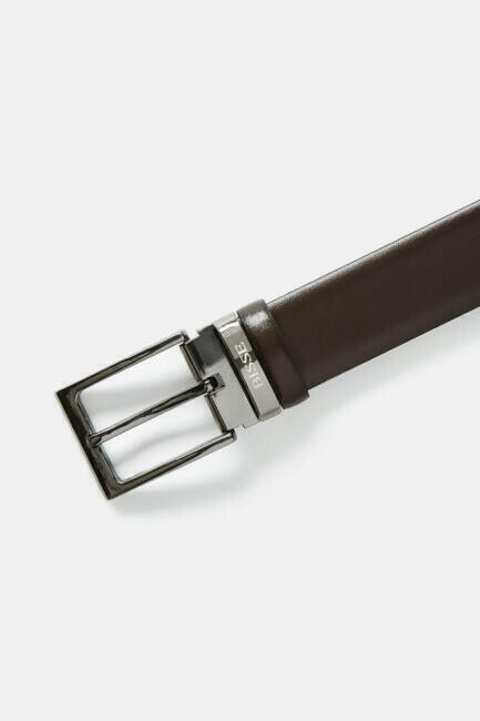 Düz Deri Klasik Kahve Erkek Kemer - 2