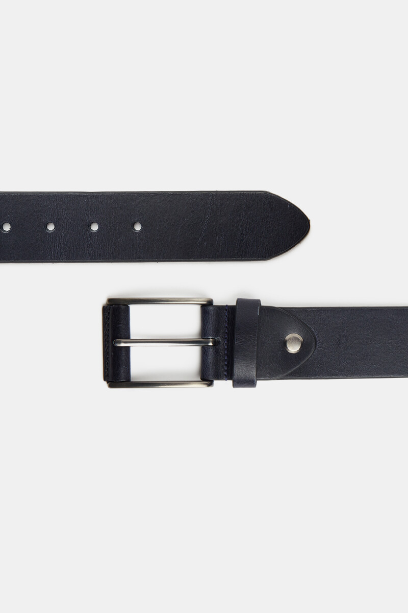 Düz Spor Deri Lacivert Erkek Kemer - 1