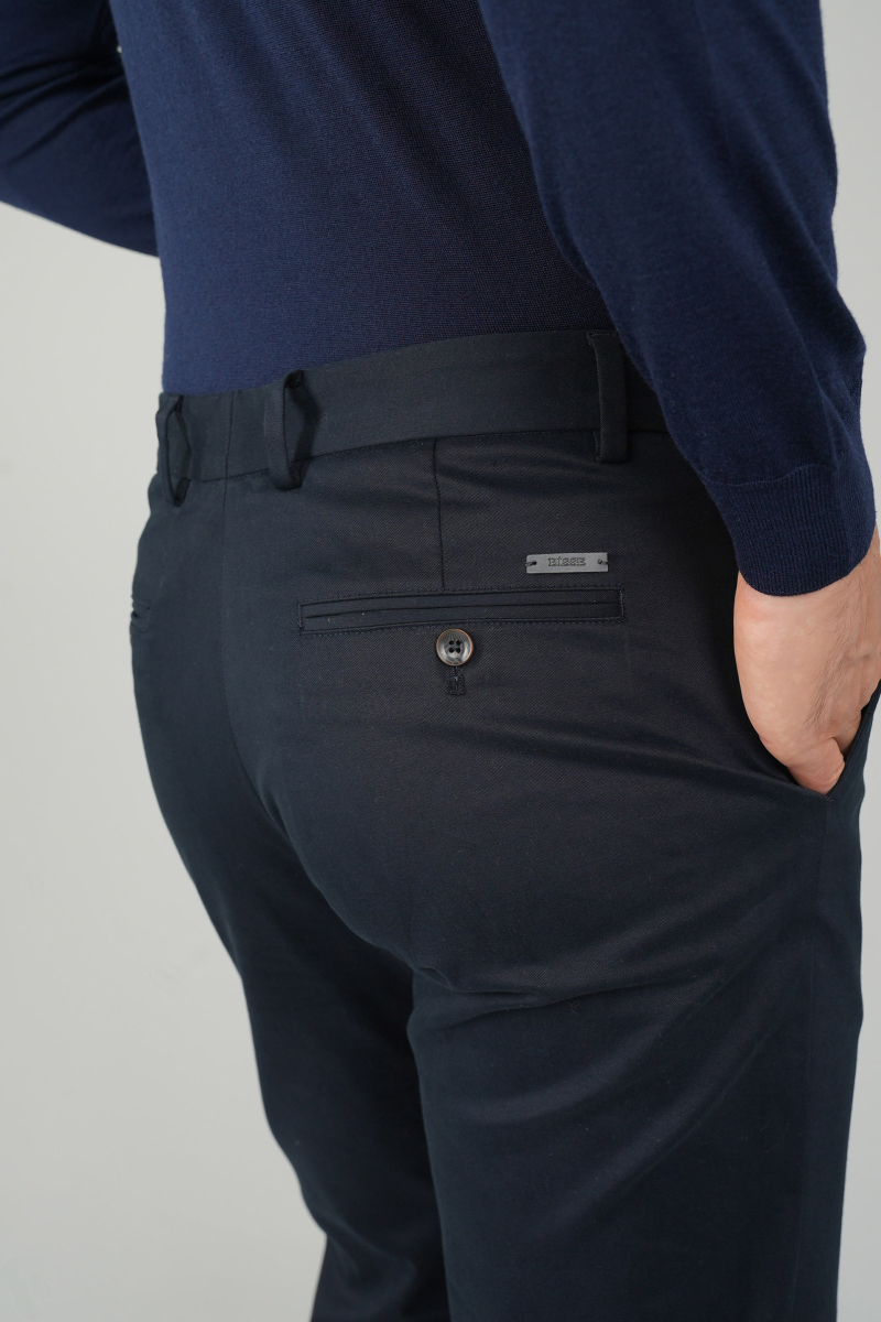 Erkek 4 Cepli Pamuk Lacivert Pantolon - 4