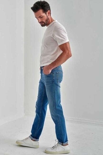 5 Cepli Lacivert Jean Erkek Pantolon - 3