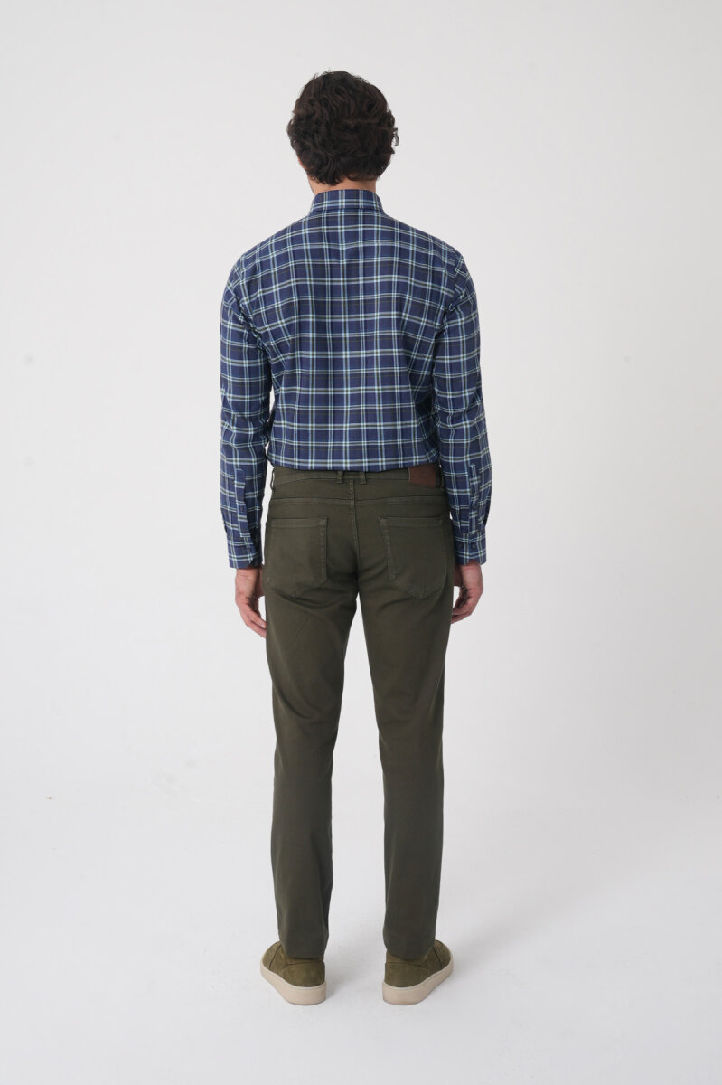 Erkek 5 Cepli Pamuk Haki Pantolon - 2