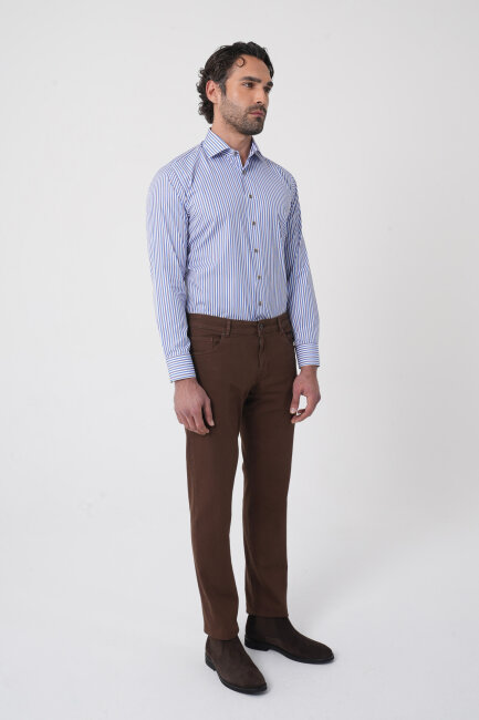 Erkek 5 Cepli Pamuk Kahverengi Pantolon (1)