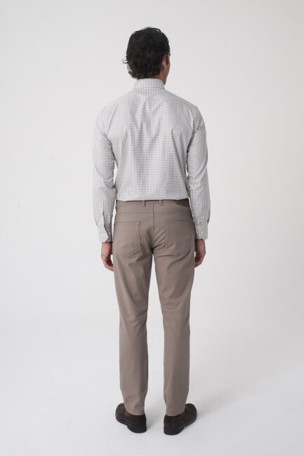 Erkek 5 Cepli Spor Pamuk Bej Pantolon - 2