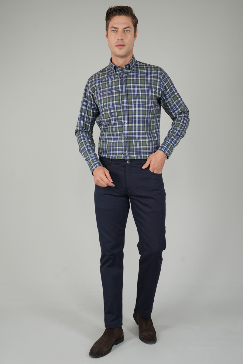 Erkek 5 Cepli Spor Pamuk Lacivert Pantolon - 5