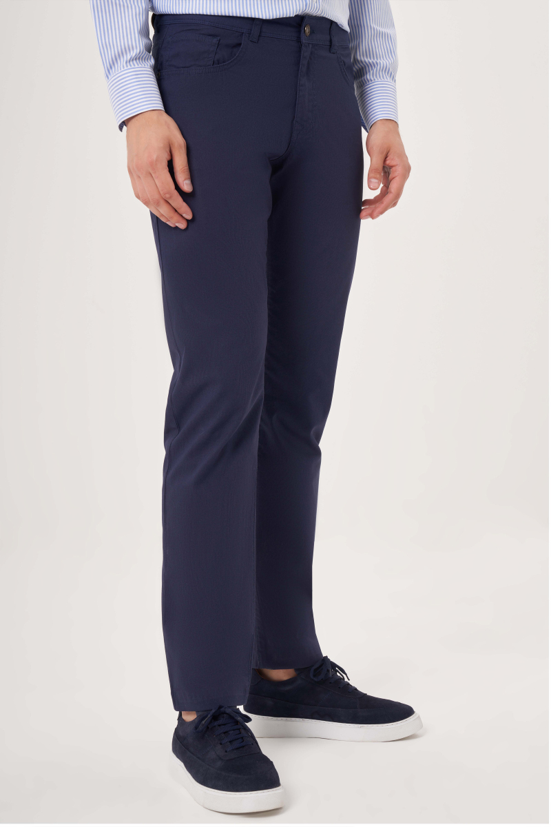 Lacivert Pamuk 5 Cepli Spor Erkek Pantolon - 4