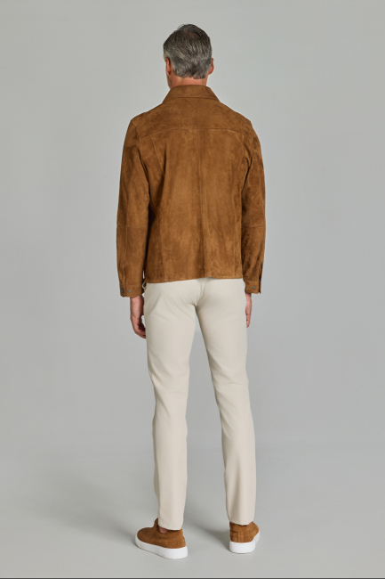 Erkek Açık-Kahve Gerçek Deri Mont - 7