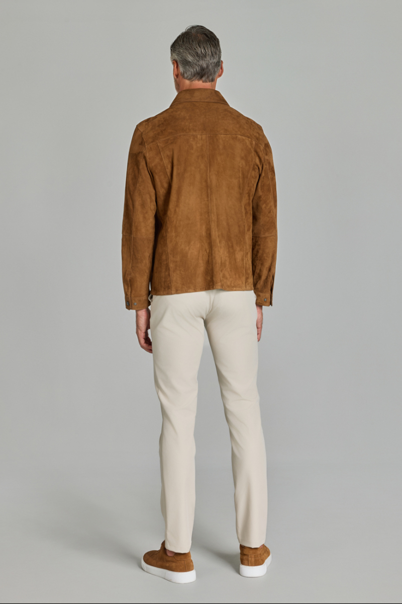 Erkek Açık-Kahve Gerçek Deri Mont - 7