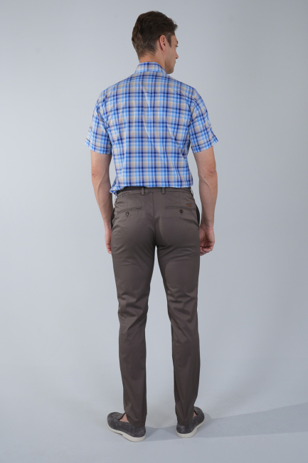 Erkek Açık Kahve Pamuklu Comfort Lastikli Bağcıklı Spor Pantolon - 2