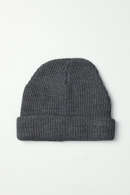 Erkek Antrasit Düz Bere Atkı Seti - 3