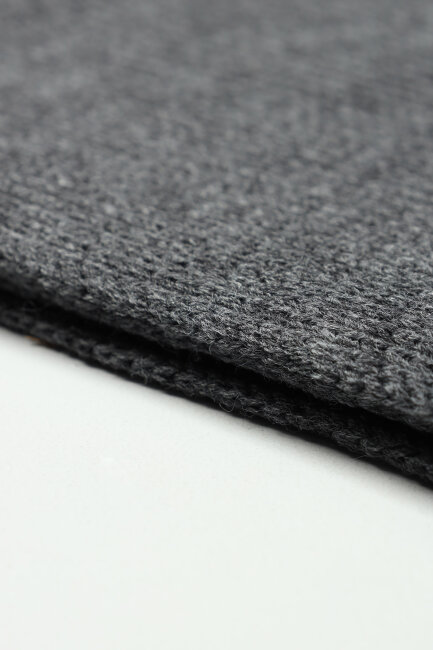 Erkek Antrasit Düz Bere Atkı Seti - 6