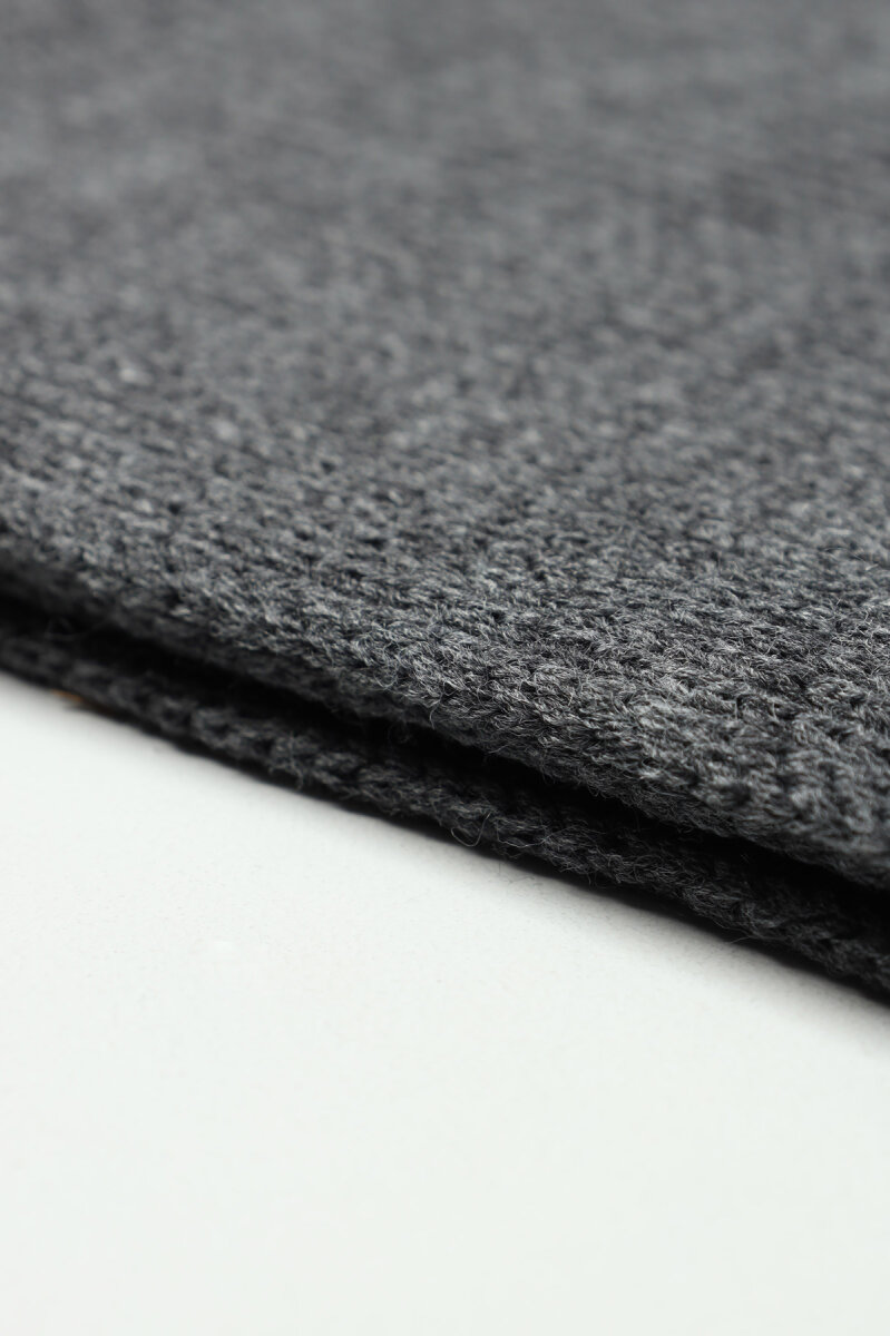 Erkek Antrasit Düz Bere Atkı Seti - 6