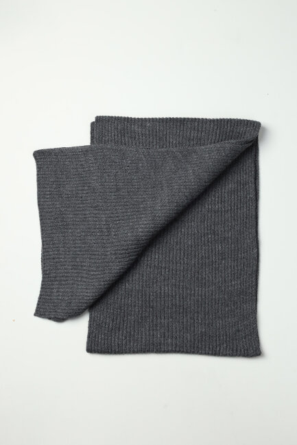 Erkek Antrasit Düz Bere Atkı Seti - 7