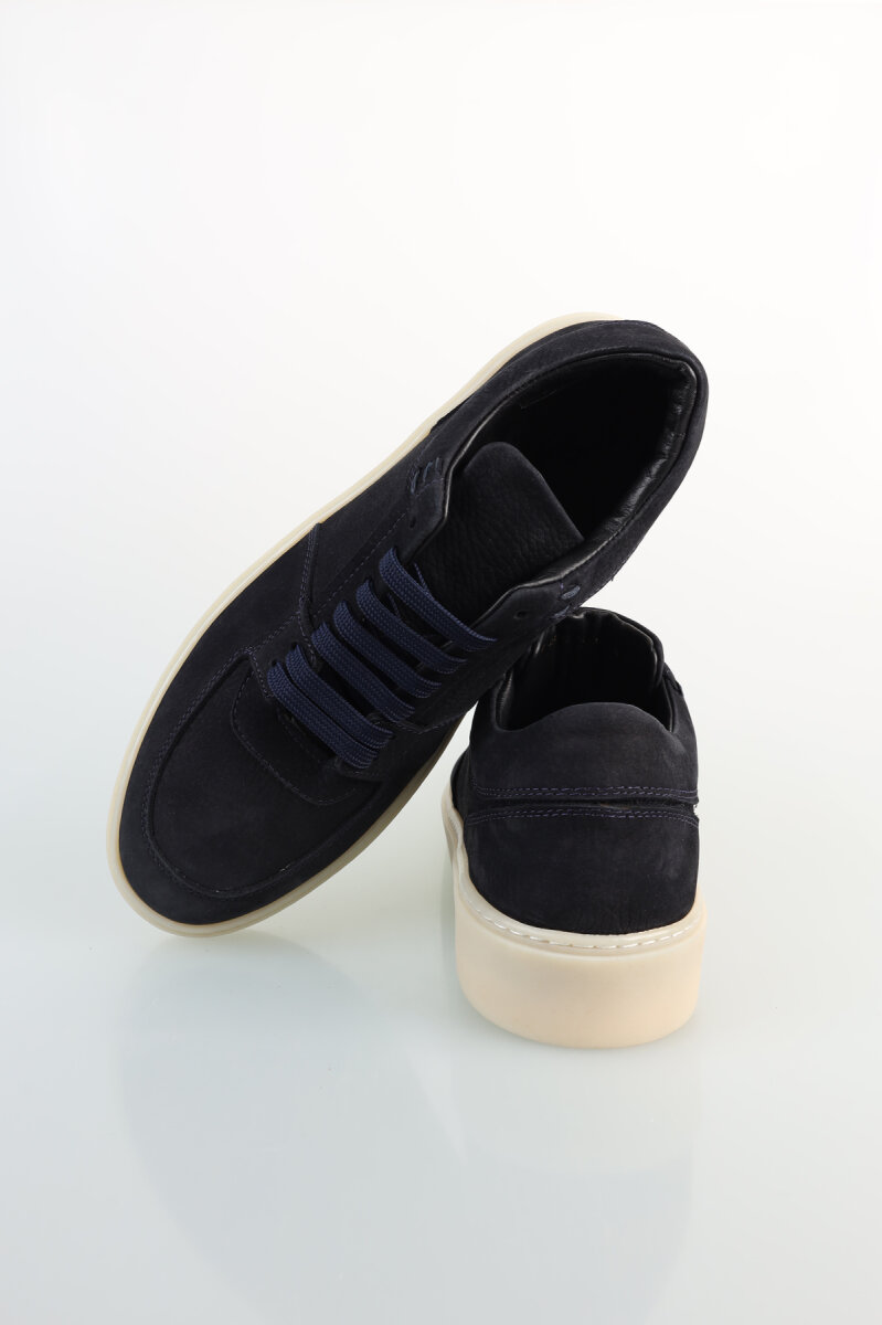 Erkek Bağcıklı Gerçek Deri Numuk Lacivert Ayakkabı - 4