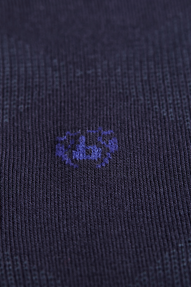 Erkek Baklava Desenli Bambu Dikişsiz Uzun Soket Lacivert Çorap - 2