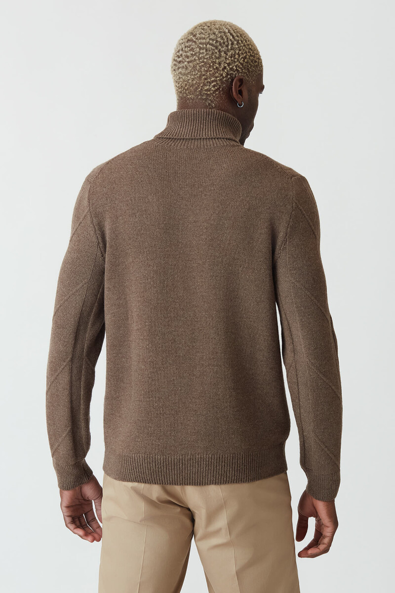 Erkek Balıkçı Yaka Jakar Triko Vizon (1)