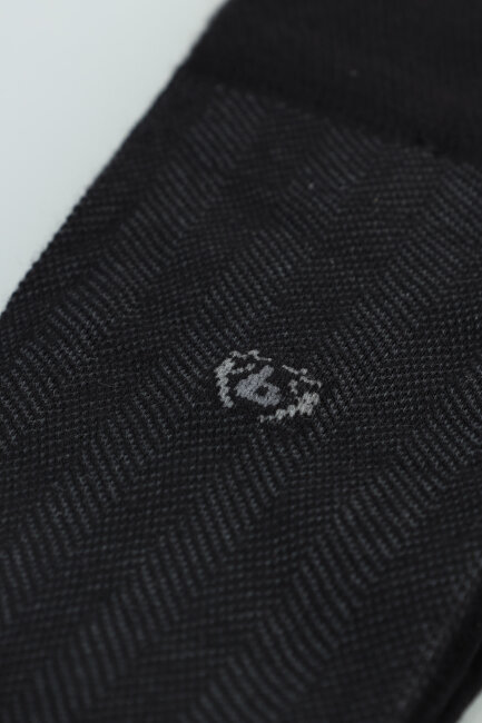 Erkek Bambu Antrasit Desenli Siyah Uzun Çorap - 2