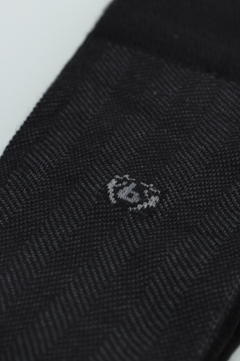 Erkek Bambu Antrasit Desenli Siyah Uzun Çorap - 2