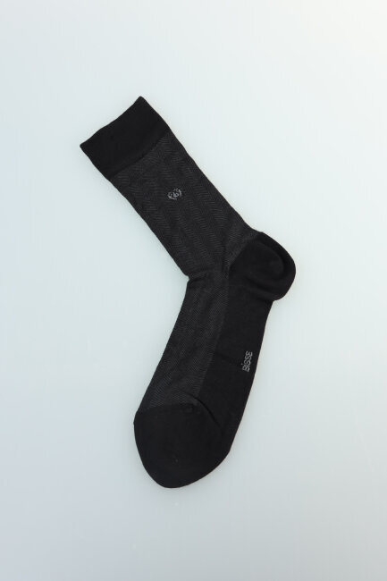 Erkek Bambu Antrasit Desenli Siyah Uzun Çorap - 4