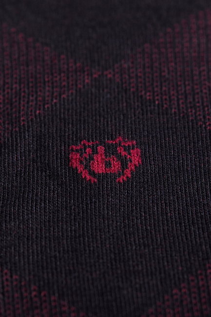 Erkek Bambu Bordo Desenli Siyah Soket Çorap (1)