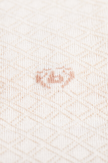 Erkek Bambu Desenli Bej Uzun Soket Çorap (1)