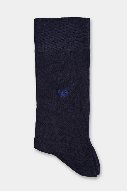 Erkek Bambu Desenli Lacivert Siyah Çorap