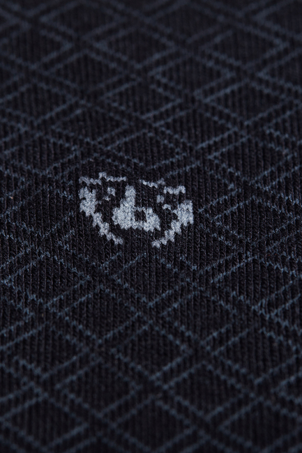 Erkek Bambu Desenli Siyah Uzun Soket Çorap - 2