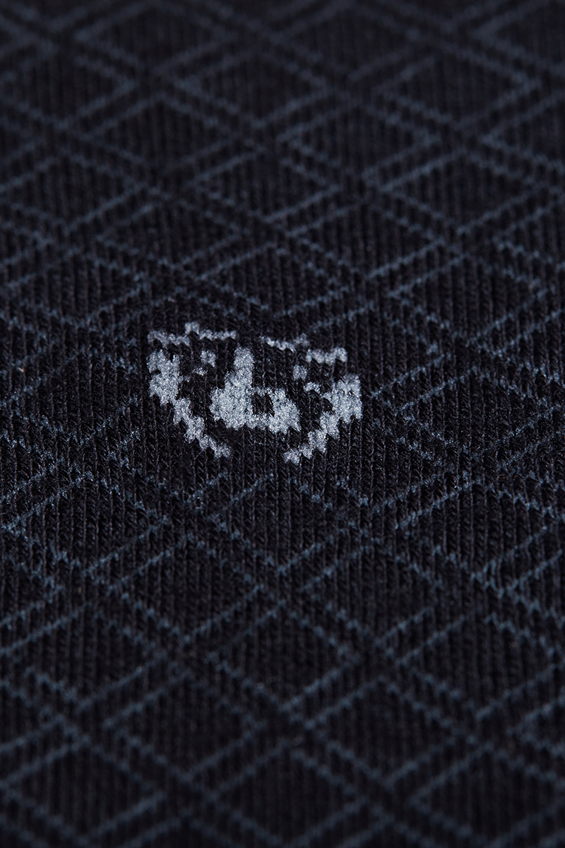 Erkek Bambu Desenli Siyah Uzun Soket Çorap - 2