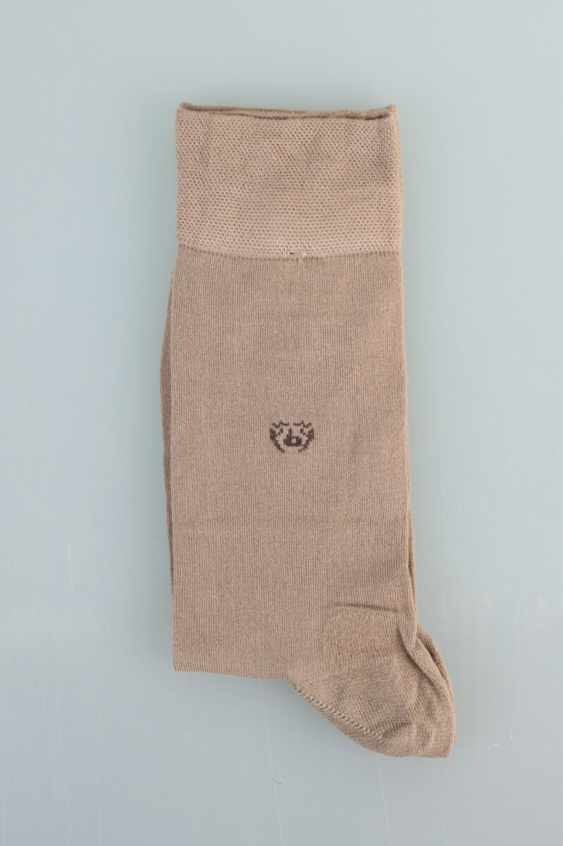 Erkek Bambu Dikişsiz Uzun Çorap Açık Kahve - 2