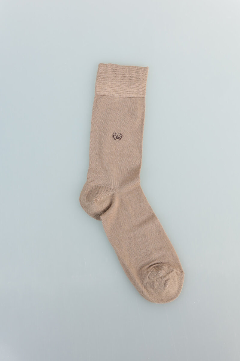 Erkek Bambu Dikişsiz Uzun Çorap Açık Kahve - 5