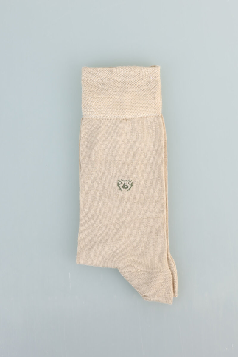 Erkek Bambu Dikişsiz Uzun Çorap Bej - 2