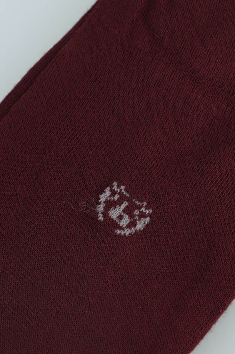 Erkek Bambu Dikişsiz Uzun Çorap Bordo - 3