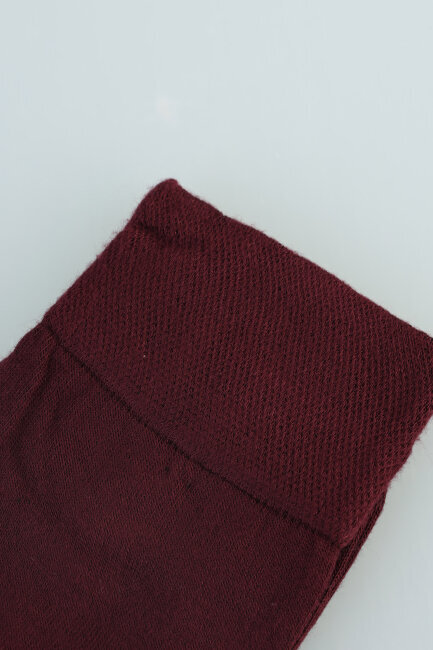 Erkek Bambu Dikişsiz Uzun Çorap Bordo - 4