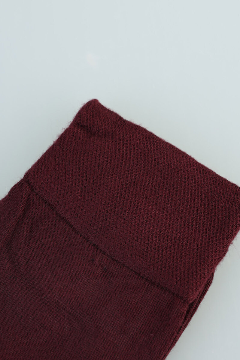 Erkek Bambu Dikişsiz Uzun Çorap Bordo - 4