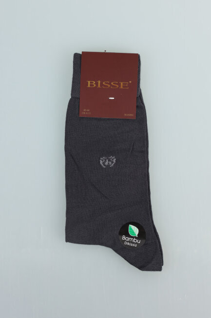 Erkek Bambu Dikişsiz Uzun Çorap Füme 