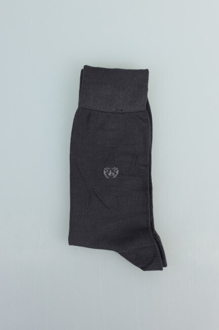 Erkek Bambu Dikişsiz Uzun Çorap Füme - 2