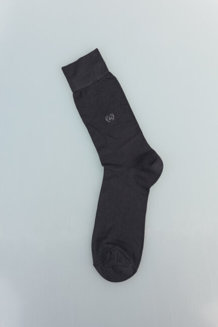 Erkek Bambu Dikişsiz Uzun Çorap Füme - 5