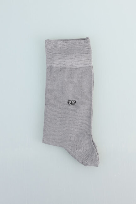 Erkek Bambu Dikişsiz Uzun Çorap Gri - 2