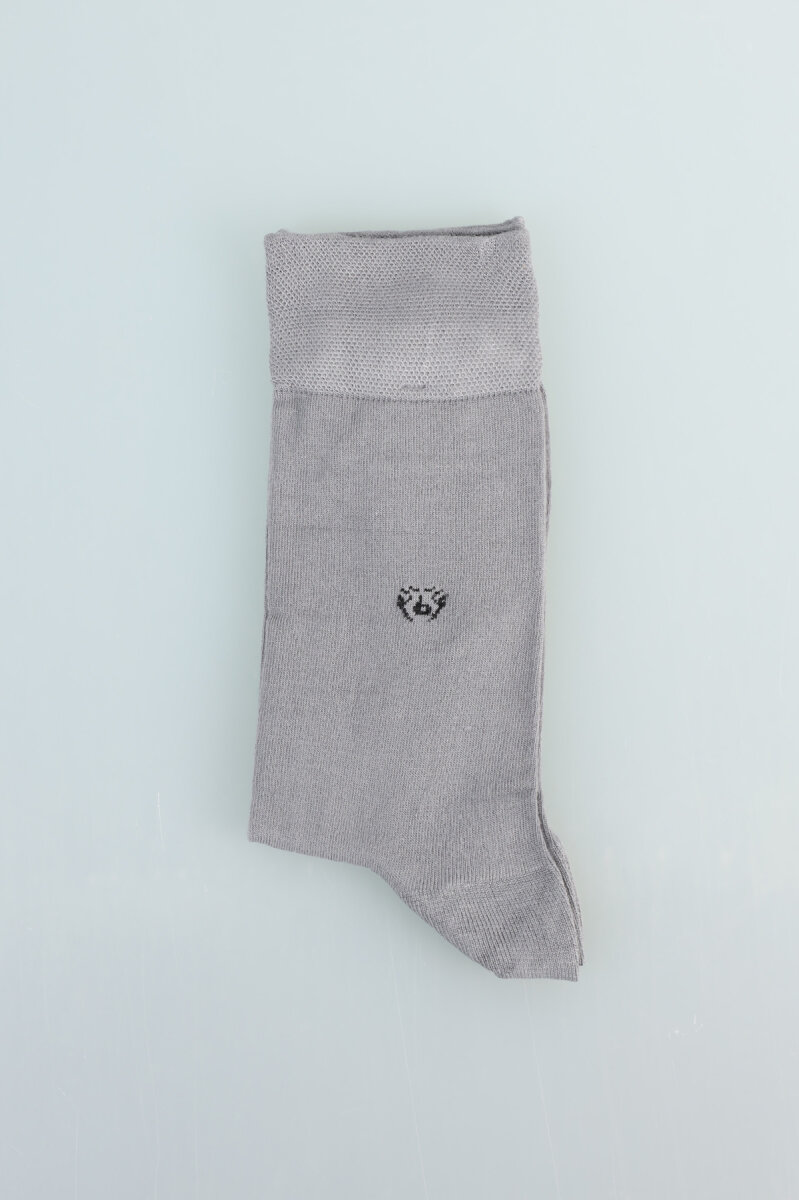 Erkek Bambu Dikişsiz Uzun Çorap Gri - 2