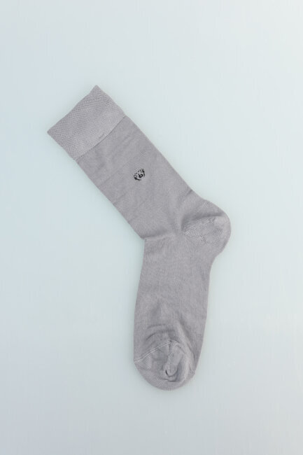 Erkek Bambu Dikişsiz Uzun Çorap Gri - 5